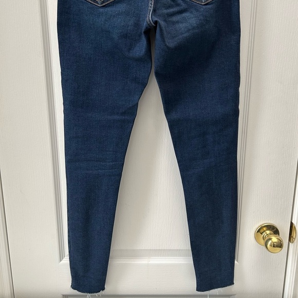 Topshop Moto Jamie Skinny Jeans High Rise Raw Hem Dark Indigo Blue Size 26 - Picture 9 of 14